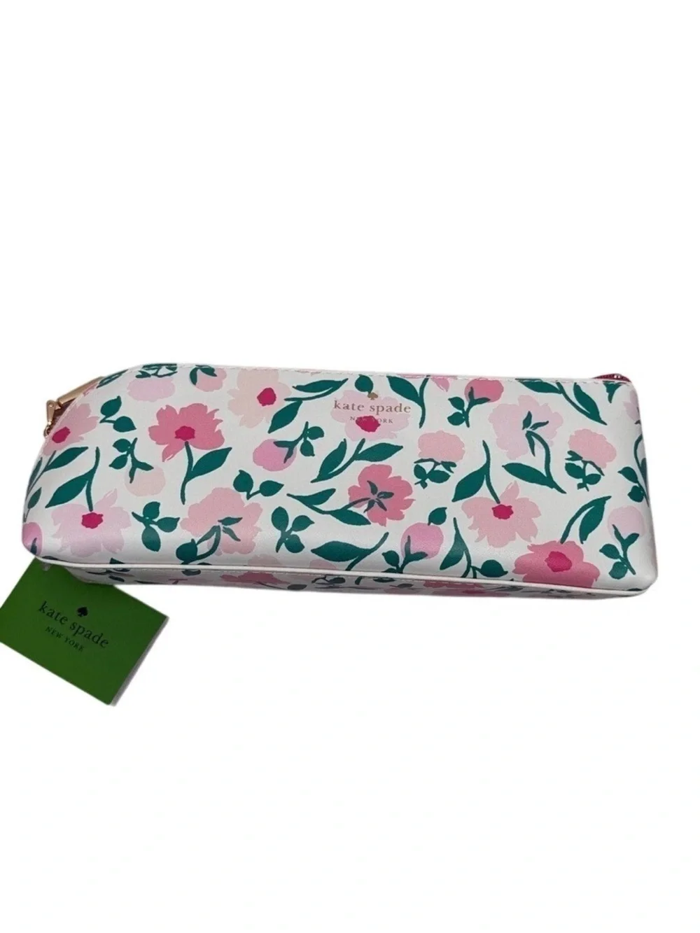 NEW, KATE SPADE New York Floral Print Zip Pouch Pencil Case Makeup/Travel Bag